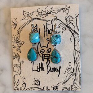 Fun Howlite Asymmetrical Earrings